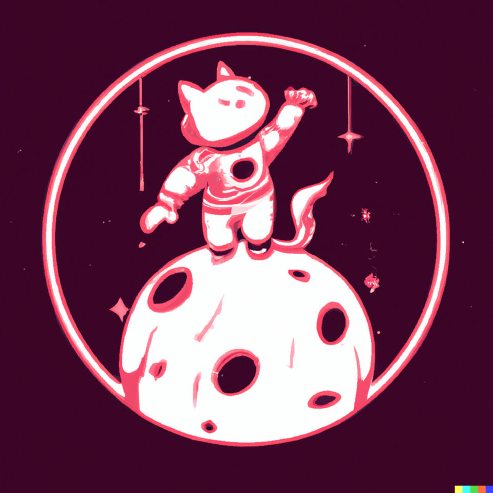 Cat on a moon.