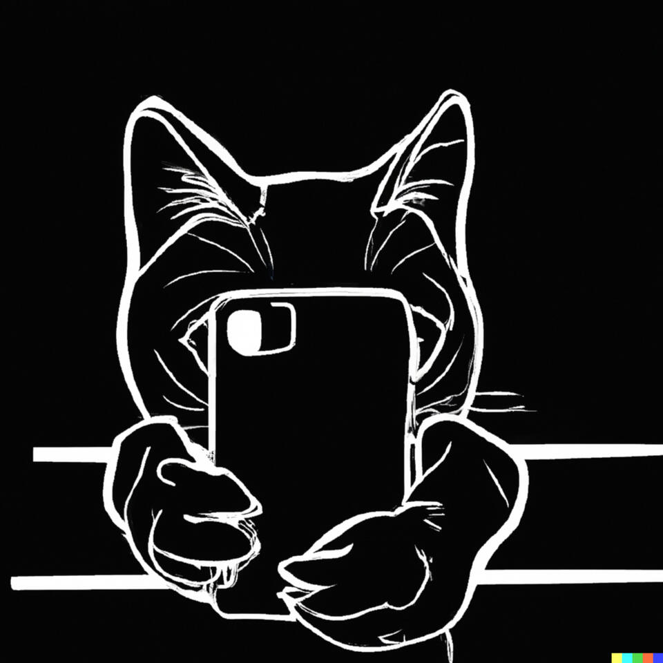 Cat with smartphone