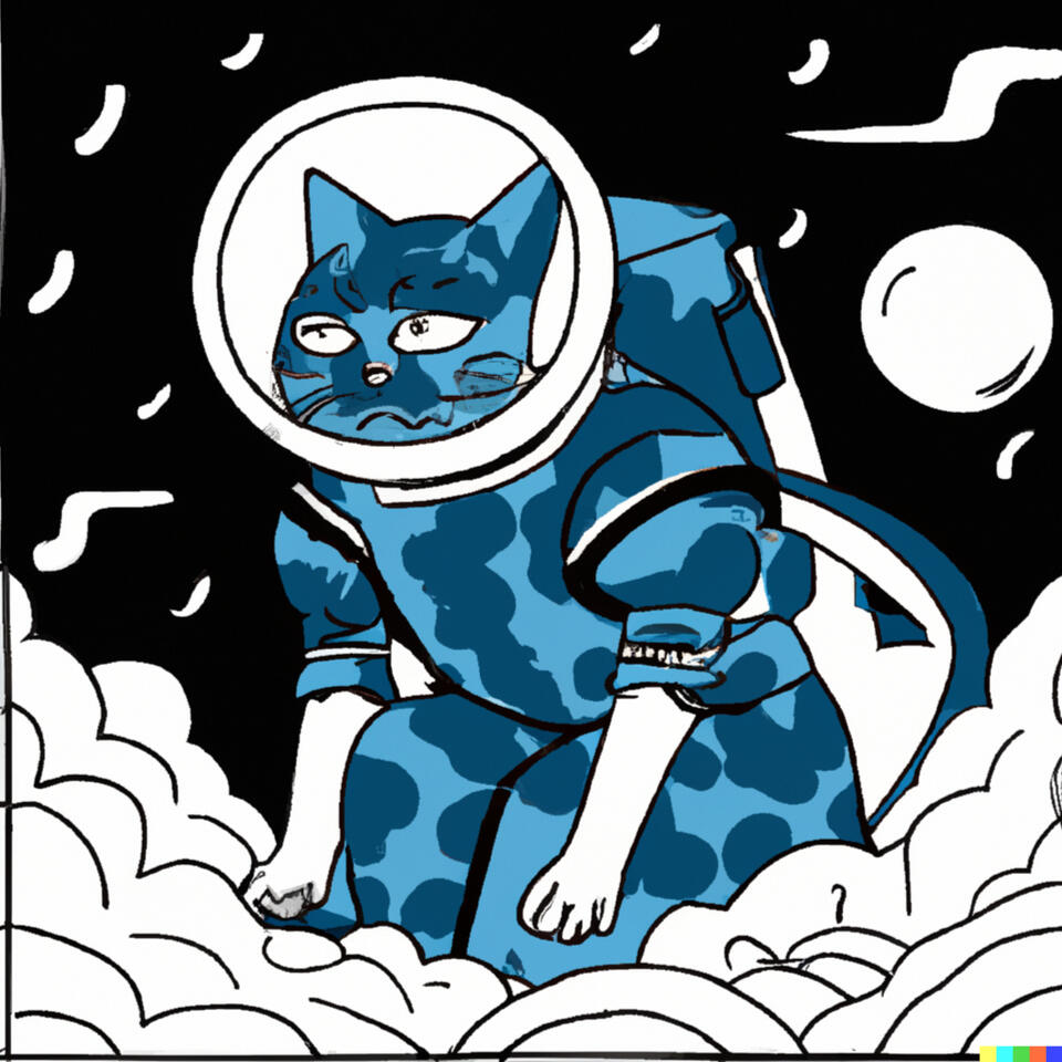 Hokusai inspired space cat.